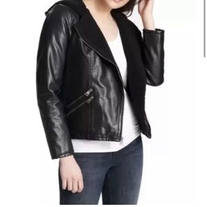 Levi's Vegan Leather Moto Bomber Jacket Sz M